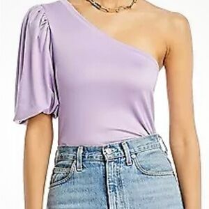 Aqua One-Shoulder Lavender Top 🦄